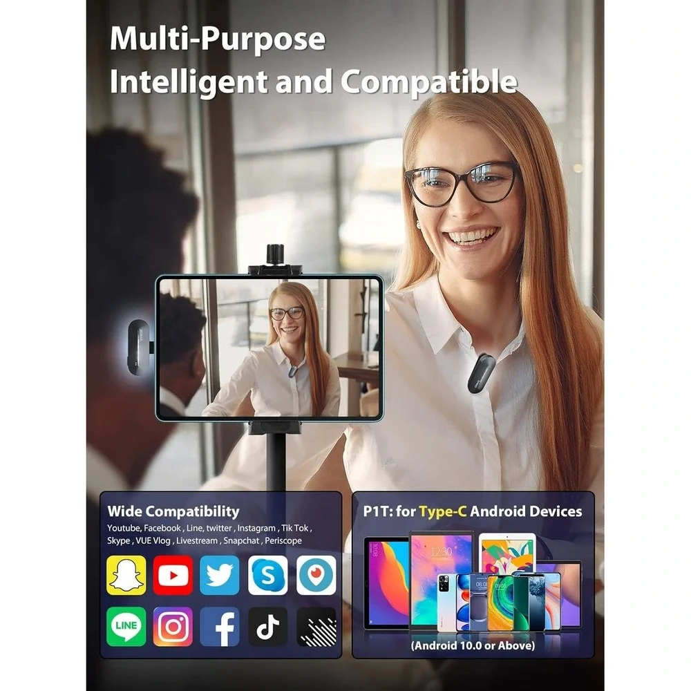 SYNCO Wireless Lavalier Lapel Microphone USB-C for Android Vlogging & Interviews